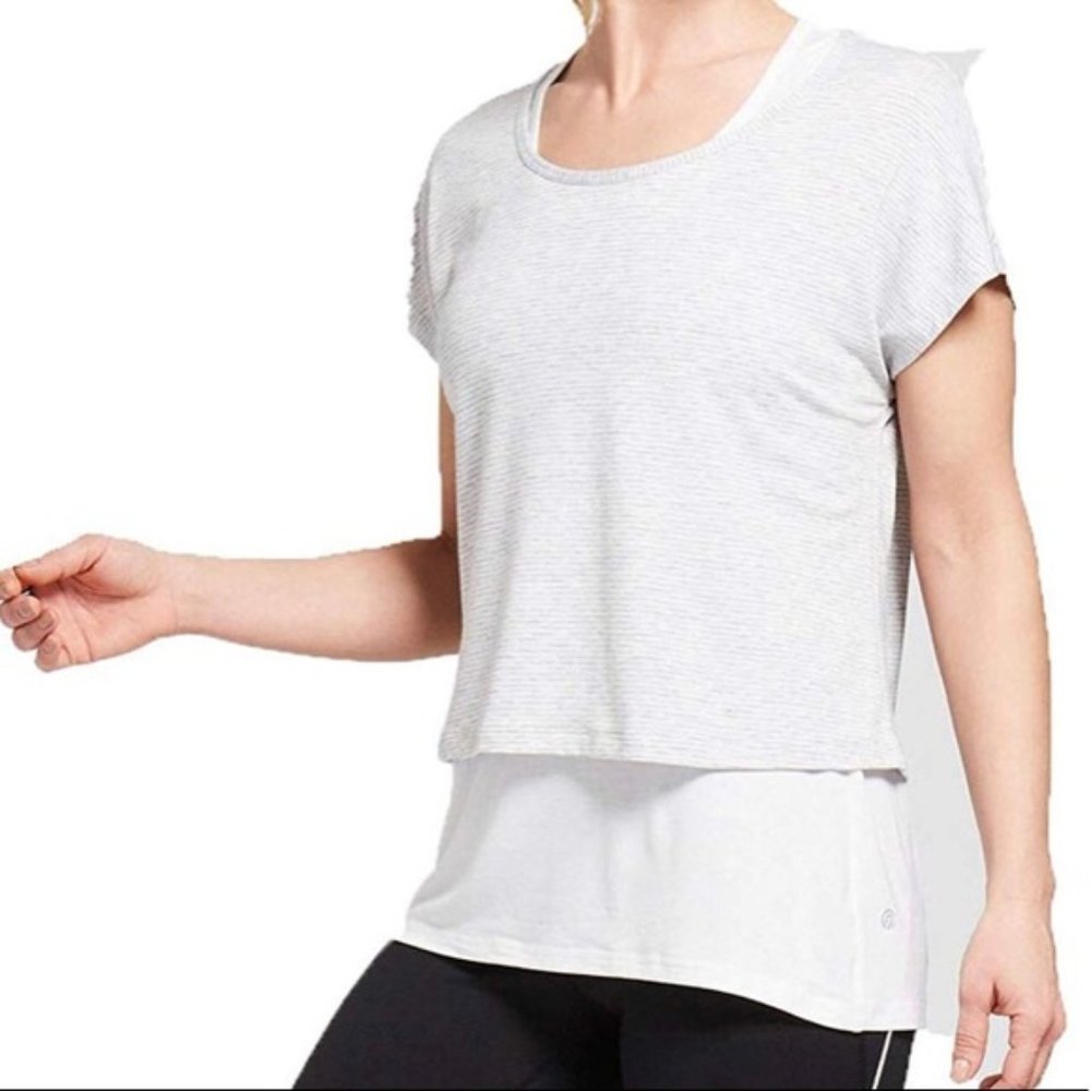 Workout Top-2-in-1 Layered Tee/Racerback Top